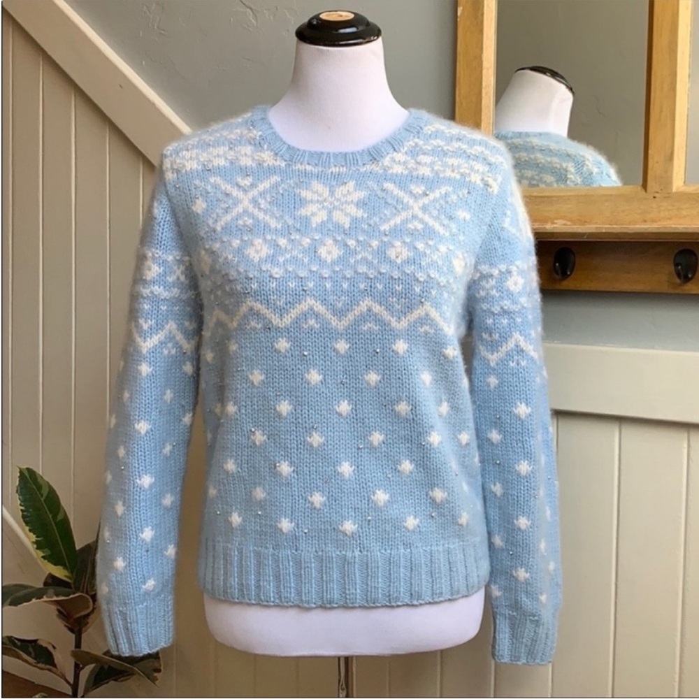 EUC Ralph Lauren Black Label Cashmere Blend Fair Isle Slim Fit Crewneck Sweater - Picture 9 of 15